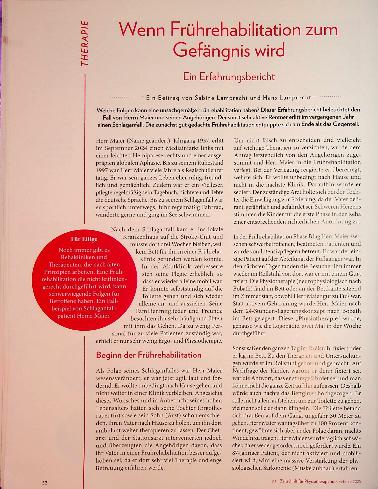 Vorschauseite 1: Wenn Frührehabilitation zum Gefängnis wird Ein Erfahrungsbericht