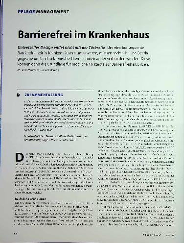 Vorschauseite 1: Barrierefrei im Krankenhaus