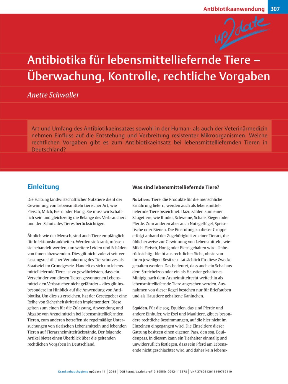 Vorschauseite 1: Antibiotika für lebensmittelliefernde Tiere – Überwachung, Kontrolle, rechtliche Vorgaben