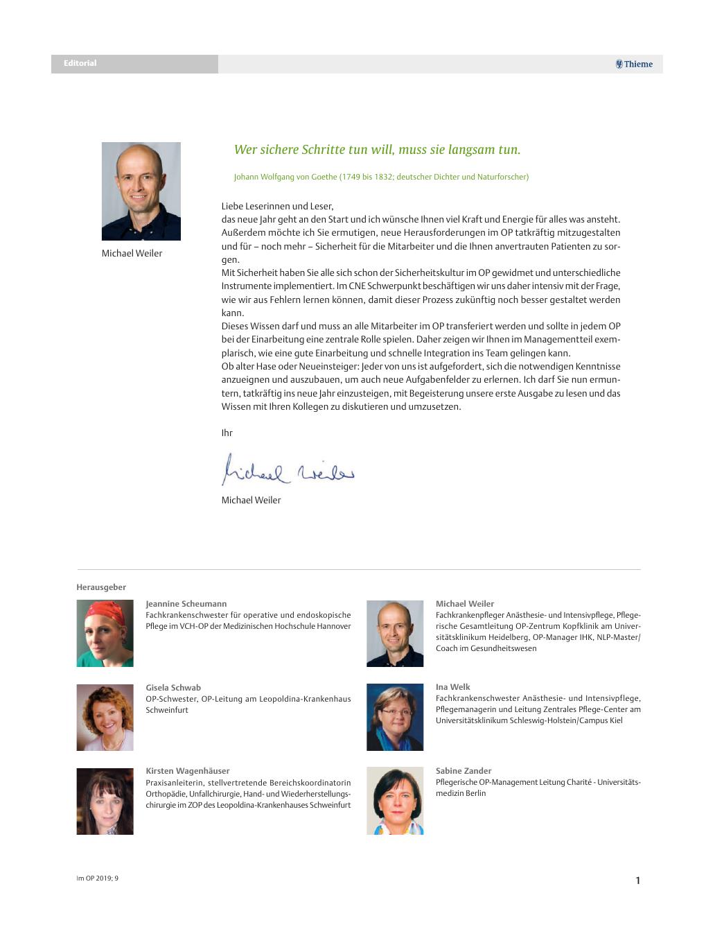 Vorschauseite 1: Editorial