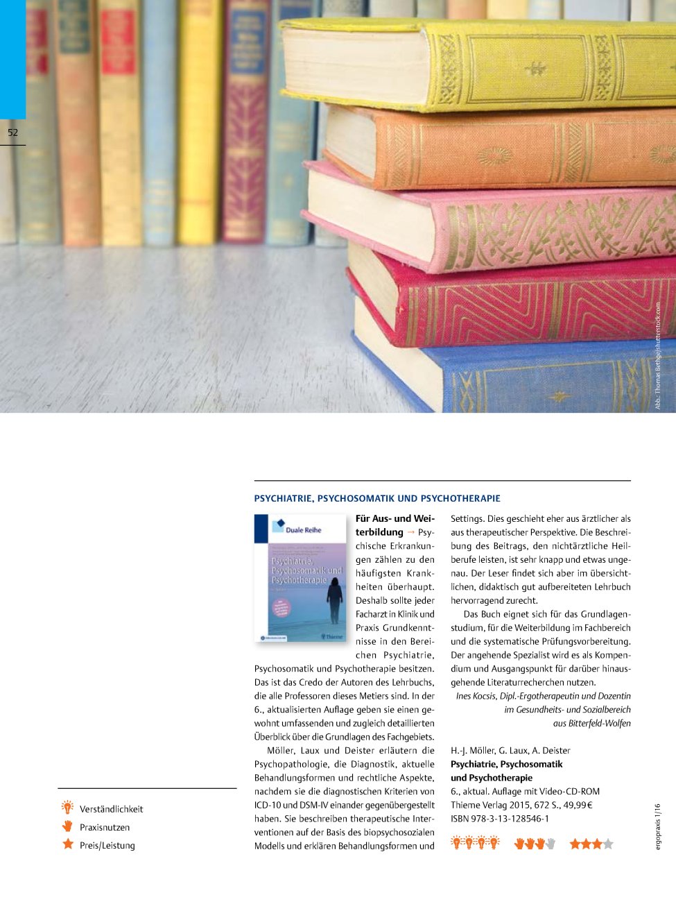 Vorschauseite 1: Psychiatrie, Psychosomatik und Psychotherapie? Für Ausund Weiterbildung
