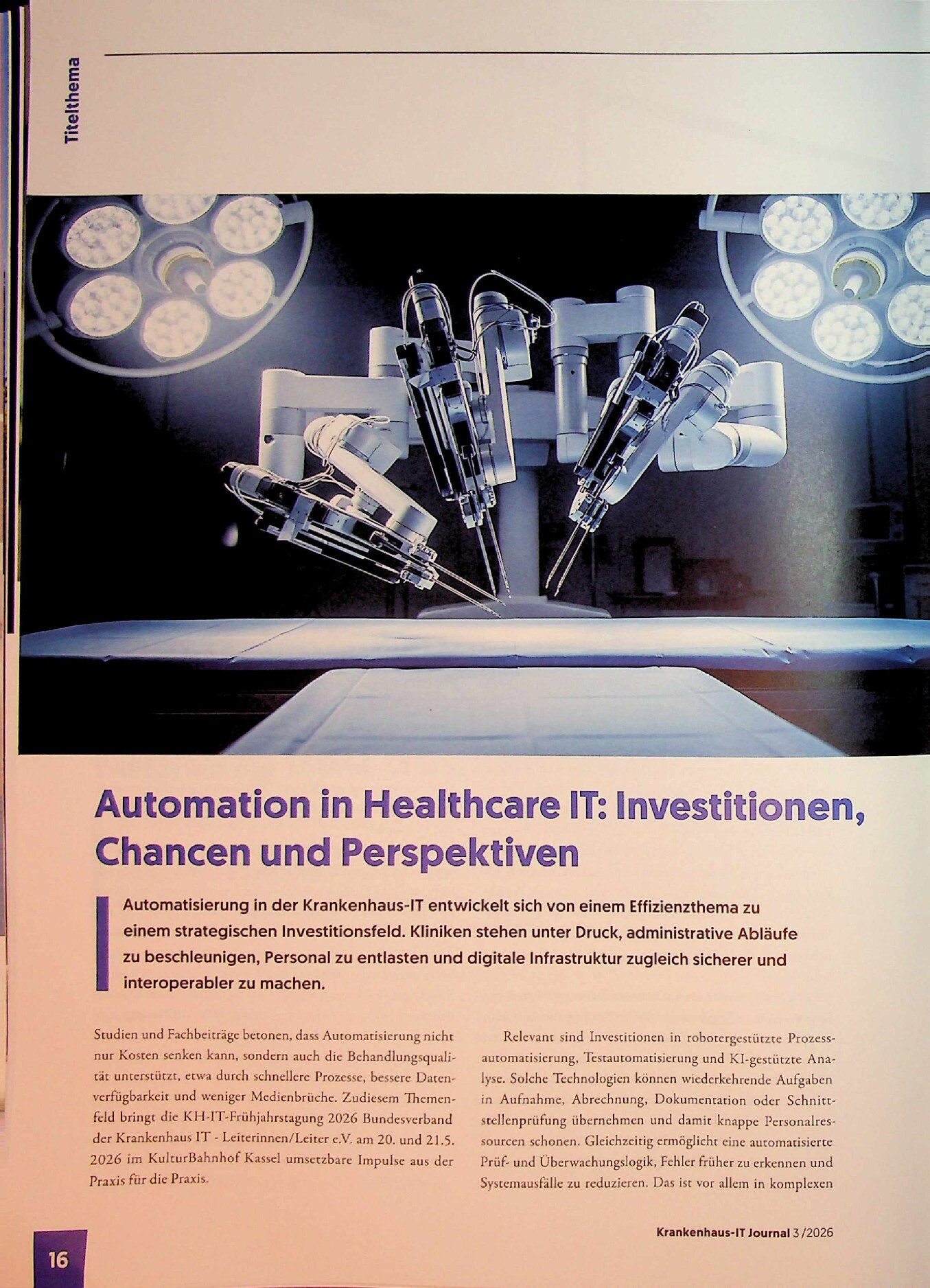 Vorschauseite 1: Automation in Healthcare IT: Investitionen, Chancen und Perspektiven