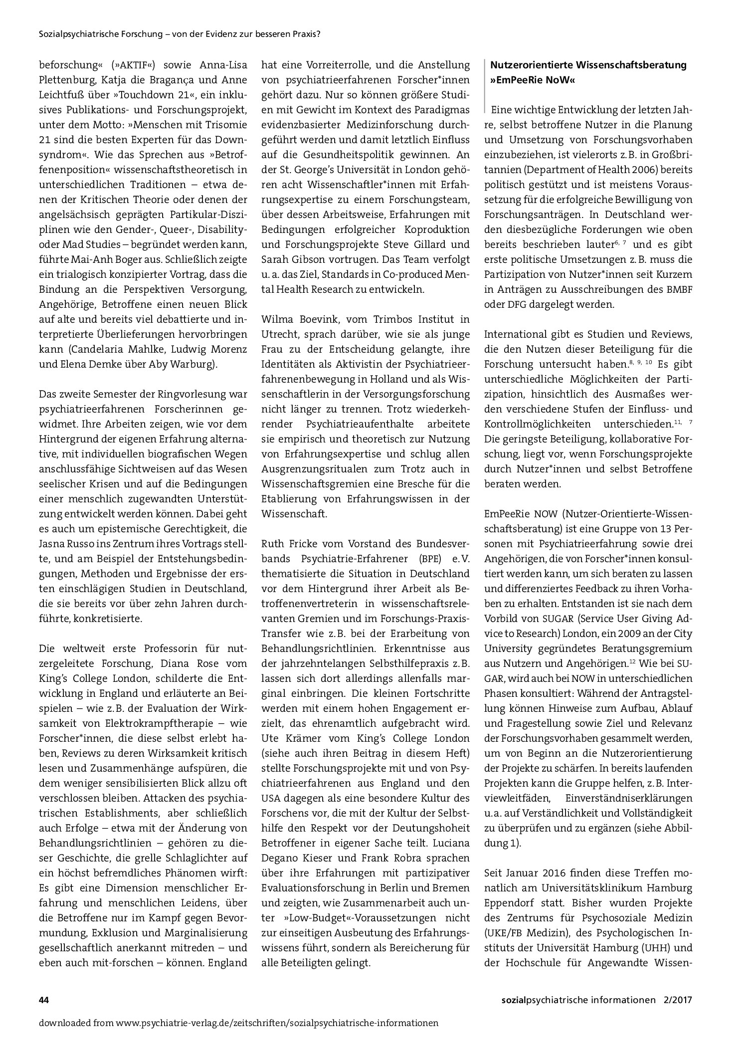 Vorschauseite 2: EmPeeRie – Empower peers to research. Vorstellung eines Hamburger Projekts zur Förderung von partizipativer und betroffenenkontrollierter Forschung