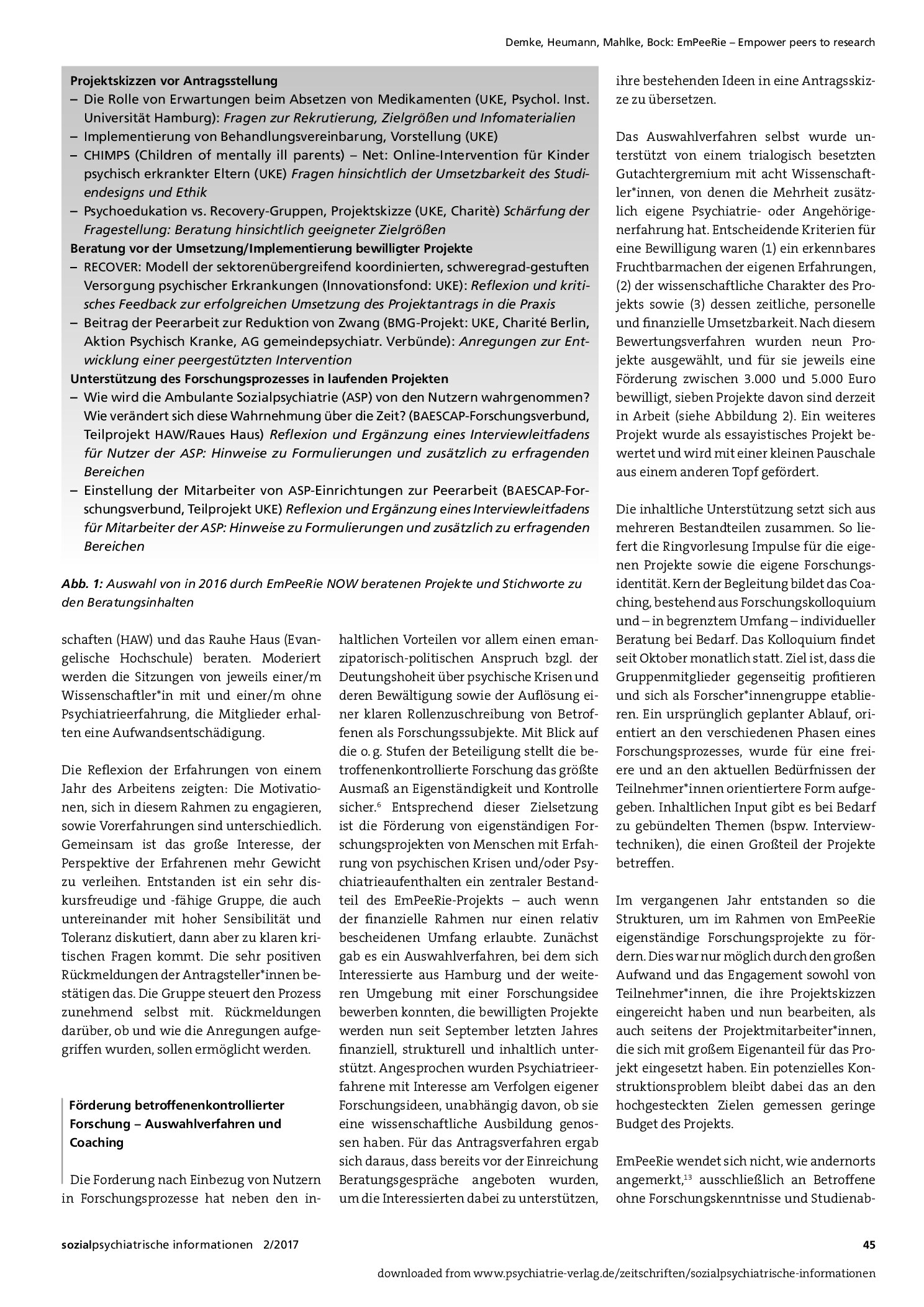 Vorschauseite 3: EmPeeRie – Empower peers to research. Vorstellung eines Hamburger Projekts zur Förderung von partizipativer und betroffenenkontrollierter Forschung
