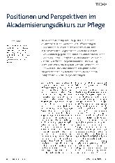 Vorschauseite 1: Positionen und Perspektiven im Akademisierungsdiskurs zur Pflege