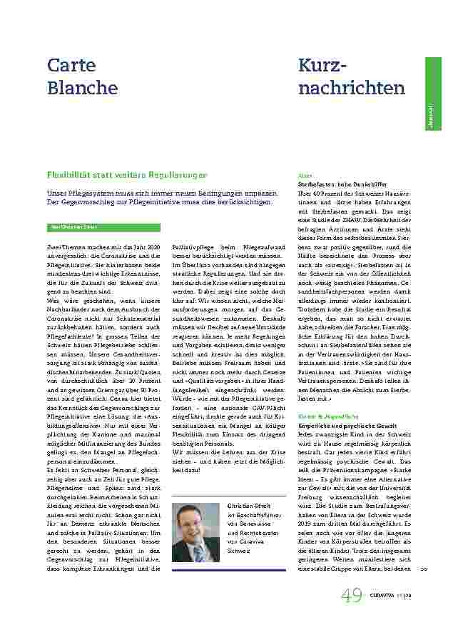 Vorschauseite 1: Flexibilität statt weiterer Regulierungen