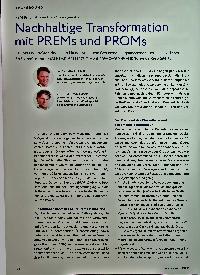 Vorschauseite 1: Nachhaltige Transformation mit PREMs und PROMs