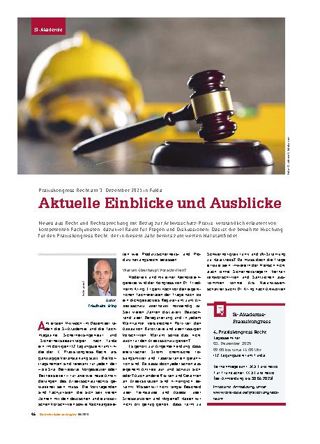 Vorschauseite 1: Praxiskongress Recht am 3. Dezember 2025 in Fulda Aktuelle Einblicke und Ausblicke