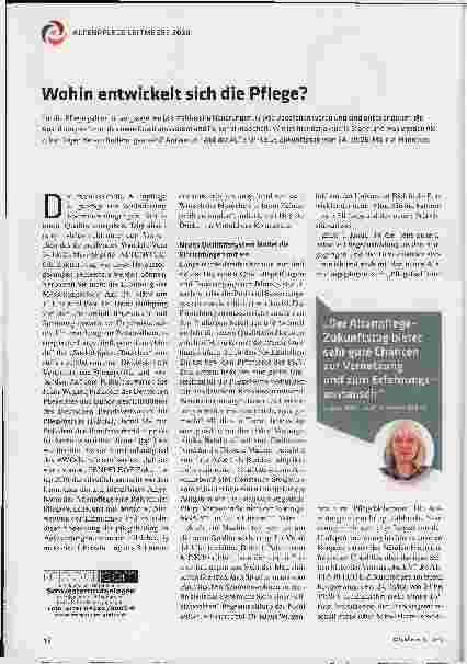 Vorschauseite 1: Wohin entwickelt sich die Pflege?