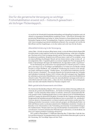 Vorschauseite 4: Geriatrie als ungelöste Aufgabe