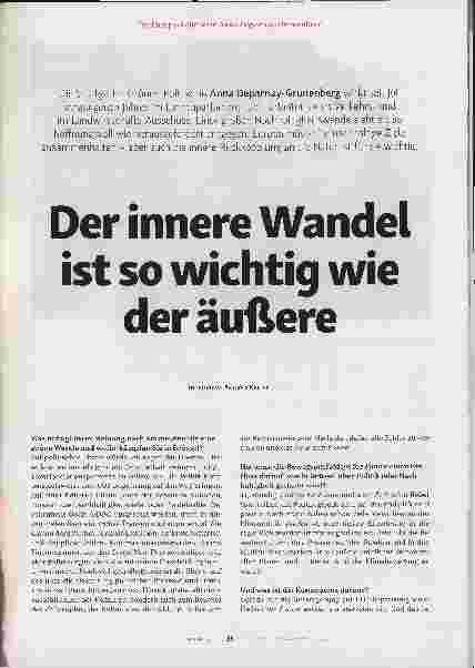 Vorschauseite 2: Der innere Wandel ist so wichtig wie der äußere.