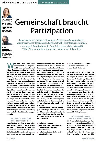 Vorschauseite 1: Gemeinschaft braucht Partizipation