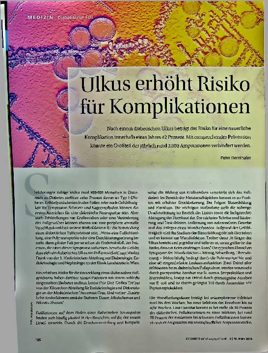 Vorschauseite 1: Ulkus erhöht Risiko für Komplikationen.