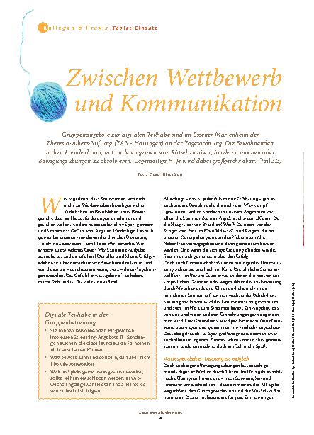 Vorschauseite 1: Zwischen Wettbewerb und Kommunikation