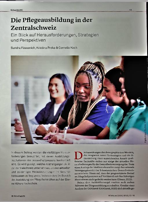 Vorschauseite 1: Die Pflegeausbildung in der Zentralschweiz: Ein Blick auf Herausforderungen, Strategien und Perspektiven