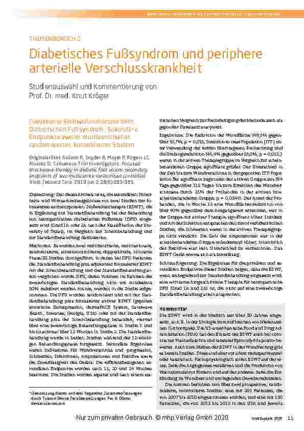 Vorschauseite 1: Diabetisches Fußsyndrom und periphere arterielle Verschlusskrankheit