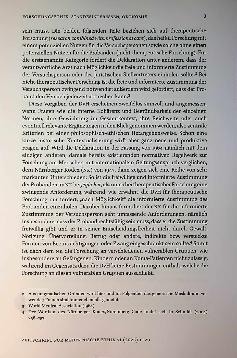Vorschauseite 3: Forschungsethik, Standesinteressen, Ökonomie: Zur Vorgeschichte der Deklaration von Helsinki