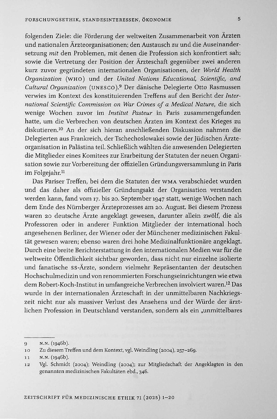 Vorschauseite 5: Forschungsethik, Standesinteressen, Ökonomie: Zur Vorgeschichte der Deklaration von Helsinki