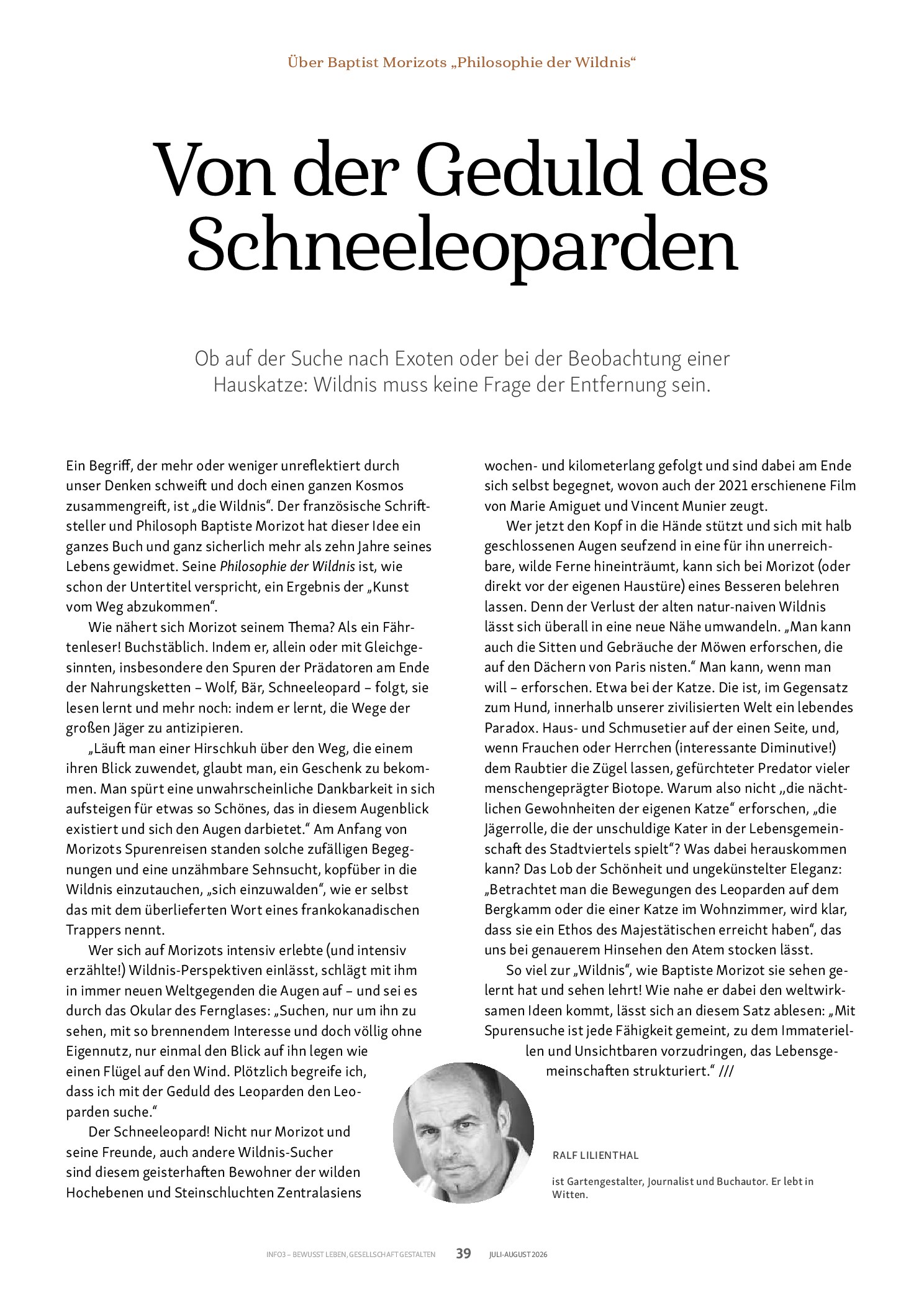 Vorschauseite 1: Von der Geduld des Schneeleoparden