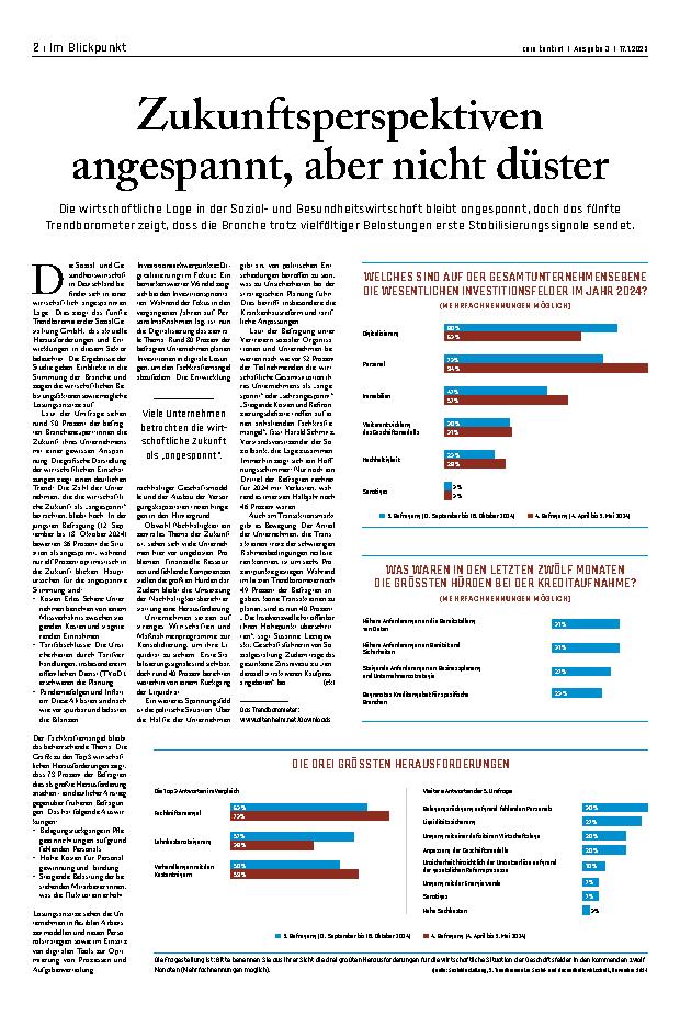 Vorschauseite 1: Zukunftsperspektiven angespannt, aber nicht düster