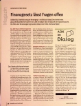 Vorschauseite 1: Finanzgesetz lässt Fragen offen
