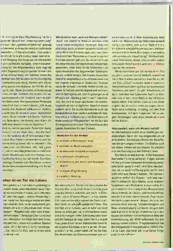 Vorschauseite 2: Ein Allgemeinwissen zum Sterben als Teil einer Allgemeinbildung des Sterbens.