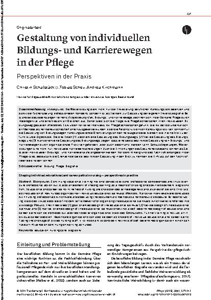 Vorschauseite 1: Gestaltung von individuellen Bildungsund Karrierewegen in der Pflege Perspektiven in der Praxis