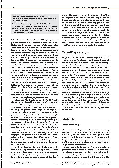 Vorschauseite 2: Gestaltung von individuellen Bildungsund Karrierewegen in der Pflege Perspektiven in der Praxis