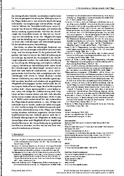Vorschauseite 6: Gestaltung von individuellen Bildungsund Karrierewegen in der Pflege Perspektiven in der Praxis