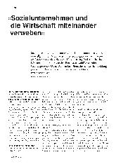 Vorschauseite 1: "Sozialunternehmen und die Wirtschaft miteinander verweben"