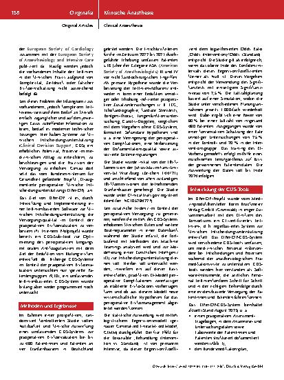 Vorschauseite 3: KI-augmentierte perioperative klinische Entscheidungsunterstützung (KIPeriOP) – Studiendesign und erste Zwischenergebnisse