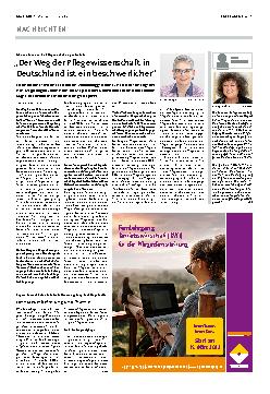 Vorschauseite 1: "Der Weg der Pflegewissenschaft in Deutschland ist ein beschwerlicher."