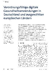 Vorschauseite 1: Verordnungsfähige digitale Gesundheitsanwendungen in Deutschland und ausgewählten europäischen Ländern