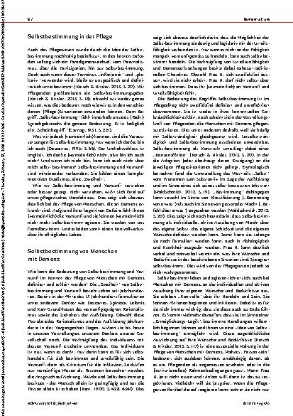 Vorschauseite 2: (Vermeintliche) Vernunft & (vermeintliche) Selbstbestimmung Eine Betrachtung von Selbstbestimmung bei Menschen mit Demenz