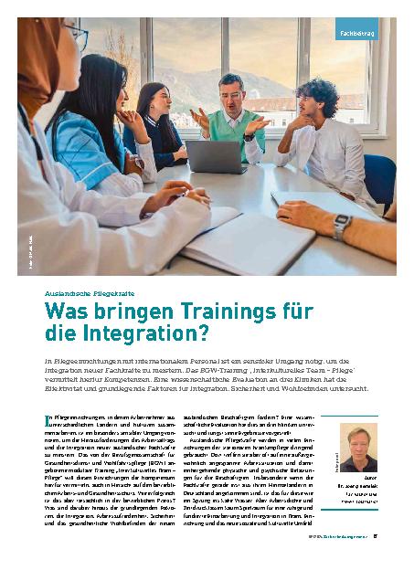 Vorschauseite 1: Ausländische Pflegekräfte: Was bringen Trainings für die Integration?