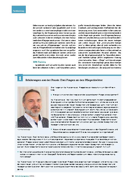 Vorschauseite 2: Ausländische Pflegekräfte: Was bringen Trainings für die Integration?