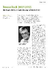 Vorschauseite 1: Teresa Bock (1927-2012) Eine Wegbereiterin der Akademisierung der Sozialen Arbeit