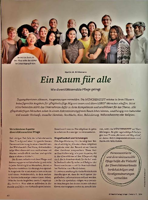 Vorschauseite 1: Ein Raum für alle. Wie Diversitätssensible Pflege gelingt.