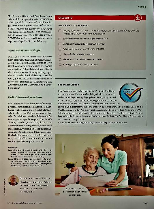 Vorschauseite 4: Ein Raum für alle. Wie Diversitätssensible Pflege gelingt.