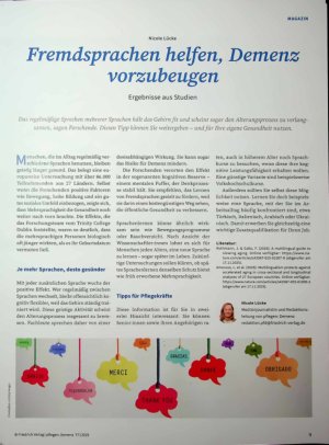 Vorschauseite 1: Fremdsprachen helfen, Demenz vorzubeugen