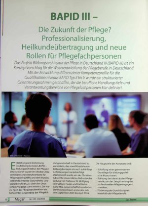 Vorschauseite 1: BAPIDIII - Die Zukunft der Pflege? Professionalisierung, Heilkundeübertragung und neue Rollen für Pflegefachpersonen