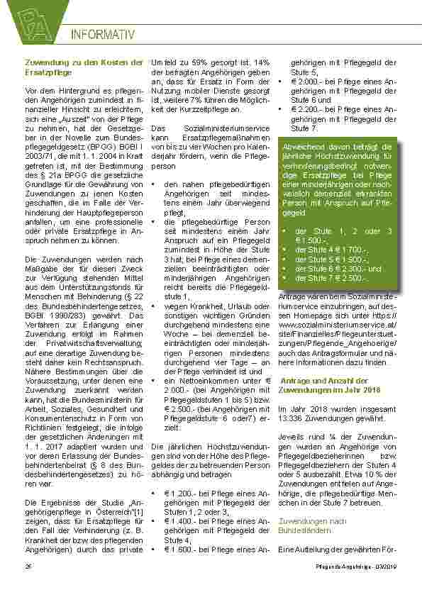 Vorschauseite 3: Zuwendungen zu den Kosten für die Ersatzpflege