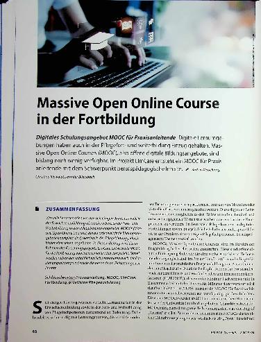 Vorschauseite 1: Massive Open Online Course in der Fortbildung