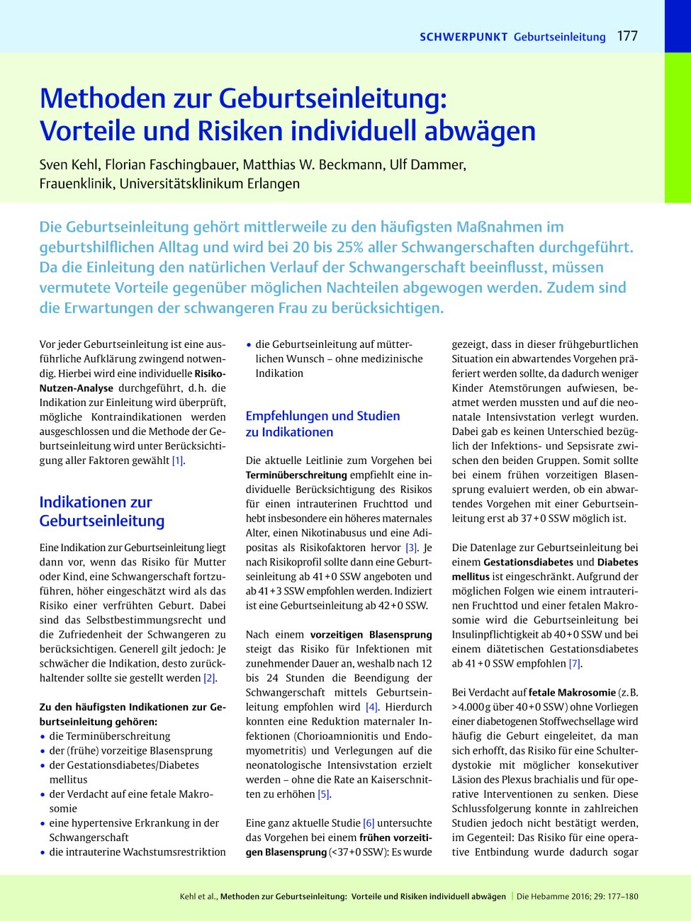 Vorschauseite 1: Methoden zur Geburtseinleitung: Vorteile und Risiken individuell abwägen