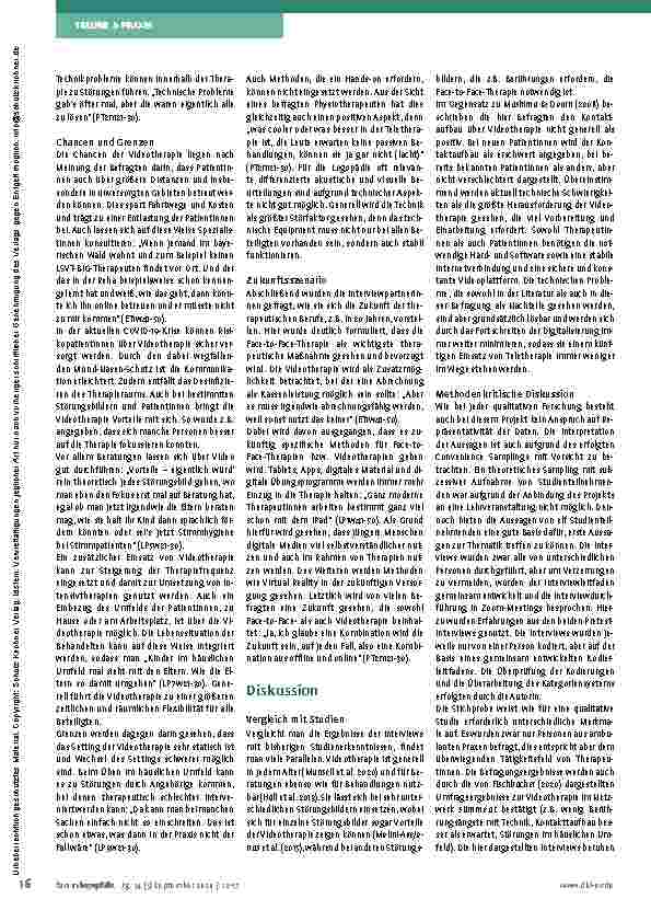 Vorschauseite 5: Teletherapie – hat die Logopädie eine digitale Zukunft?