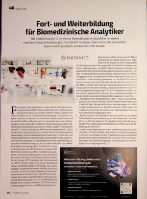 Vorschauseite 1: Fortund Weiterbildung für Biomedizinische Analytiker