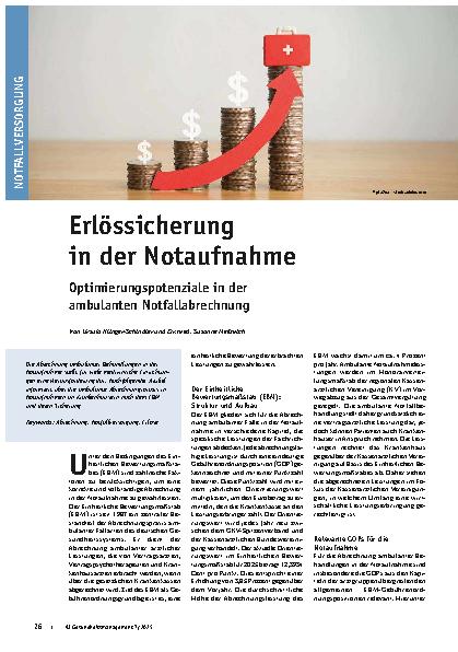 Vorschauseite 1: Erlössicherung in der Notaufnahme Optimierungspotenziale in der ambulanten Notfallabrechnung