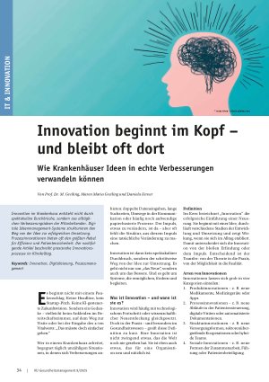 Vorschauseite 1: Innovation beginnt im Kopf – und bleibt oft dort Wie Krankenhäuser Ideen in echte Verbesserungen verwandeln können