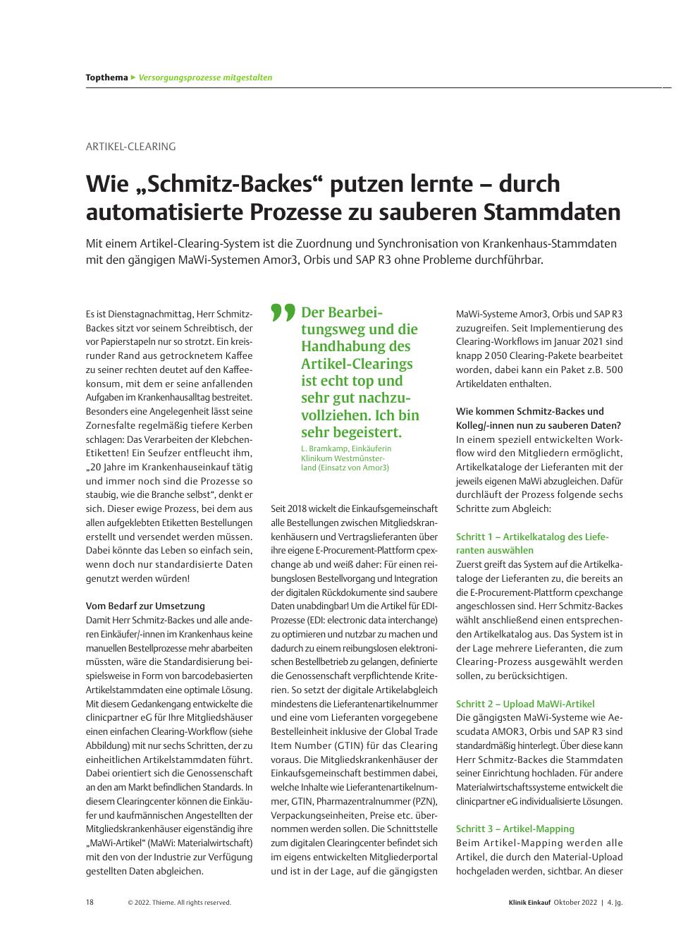Vorschauseite 1: Artikel-Clearing: Wie „Schmitz-Backes“ putzen lernte – durch automatisierte Prozesse zu sauberen Stammdaten