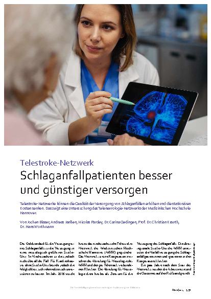 Vorschauseite 1: Telestroke-Netzwerk Schlaganfallpatienten besser und günstiger versorgen